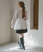 前後2WAYペプラムオーガンジーポンチトップス