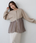 前後2WAYペプラムオーガンジーポンチトップス