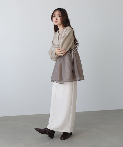 前後2WAYペプラムオーガンジーポンチトップス