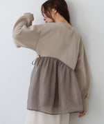 前後2WAYペプラムオーガンジーポンチトップス