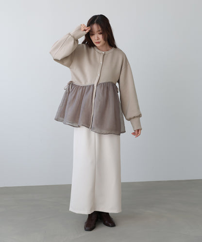 前後2WAYペプラムオーガンジーポンチトップス