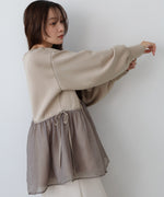 前後2WAYペプラムオーガンジーポンチトップス