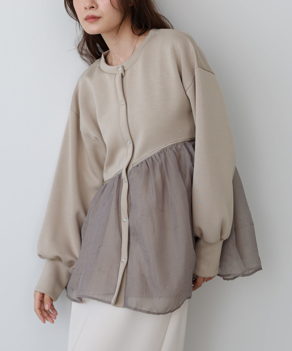 前後2WAYペプラムオーガンジーポンチトップス