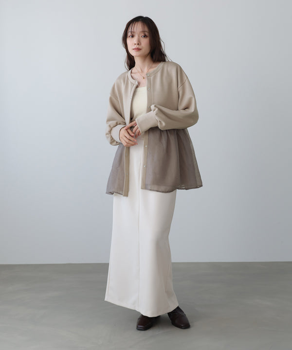 前後2WAYペプラムオーガンジーポンチトップス