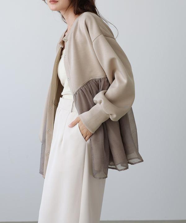 前後2WAYペプラムオーガンジーポンチトップス