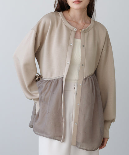 前後2WAYペプラムオーガンジーポンチトップス