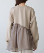 前後2WAYペプラムオーガンジーポンチトップス