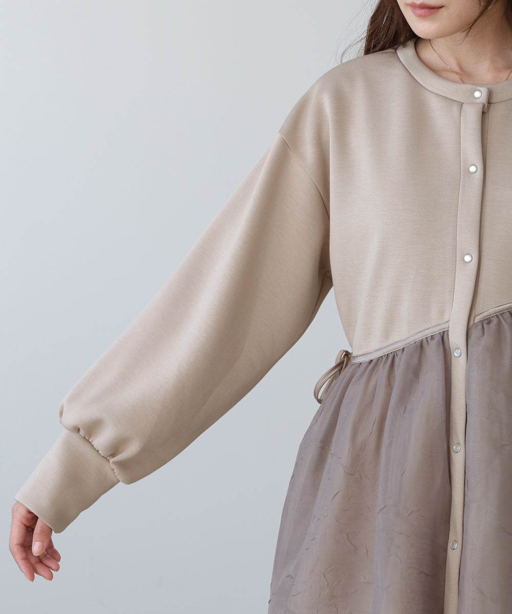 前後2WAYペプラムオーガンジーポンチトップス