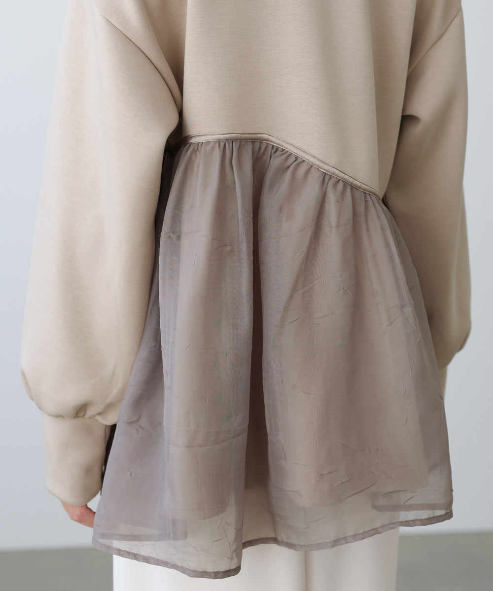 前後2WAYペプラムオーガンジーポンチトップス