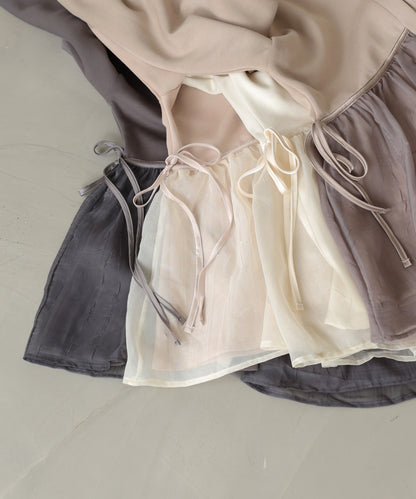 前後2WAYペプラムオーガンジーポンチトップス