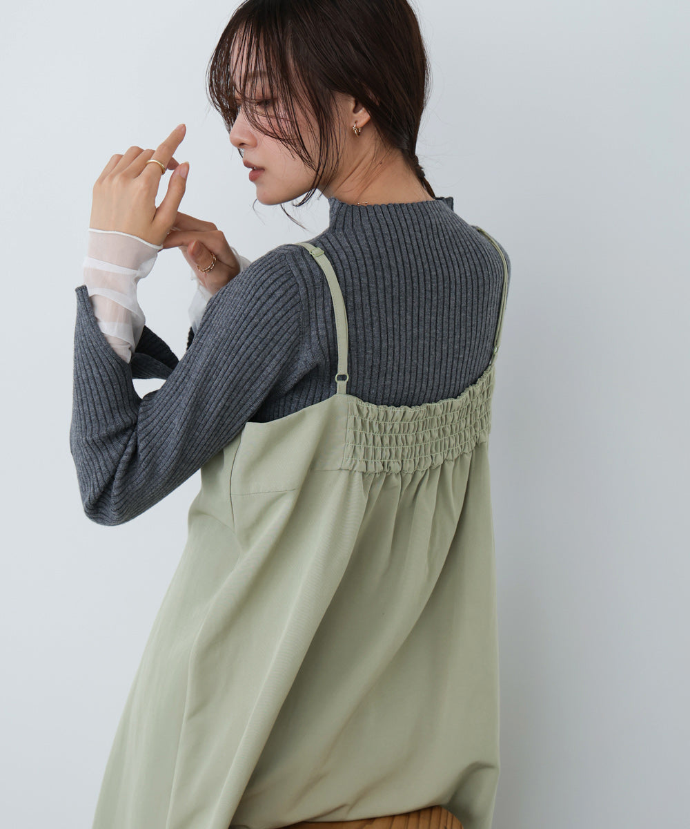 前後２ＷＡＹニットトップス＋タックキャミワンピース