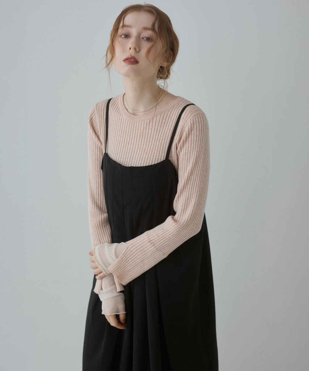 前後２ＷＡＹニットトップス＋タックキャミワンピース