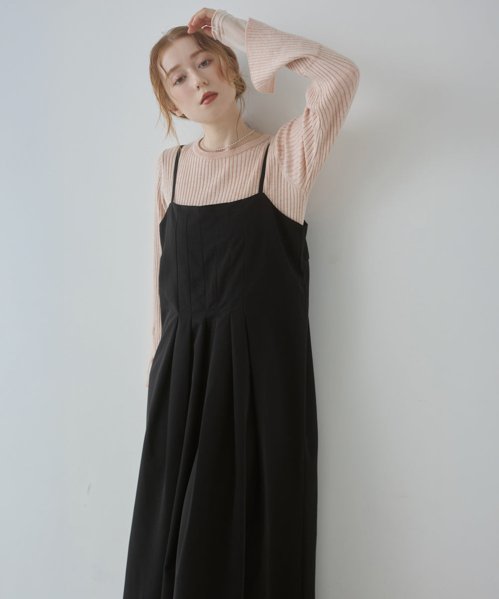 前後２ＷＡＹニットトップス＋タックキャミワンピース