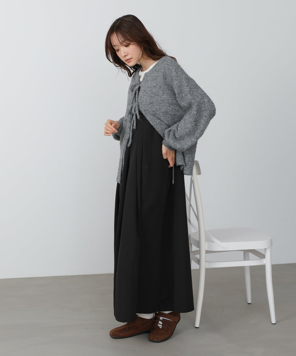 バブ（Bab）/【セットアイテム/選べるサイズ展開】前後2WAYニットトップス＋タックキャミワンピース 前後2WAYニットトップス＋タックキャミワンピース – Bab