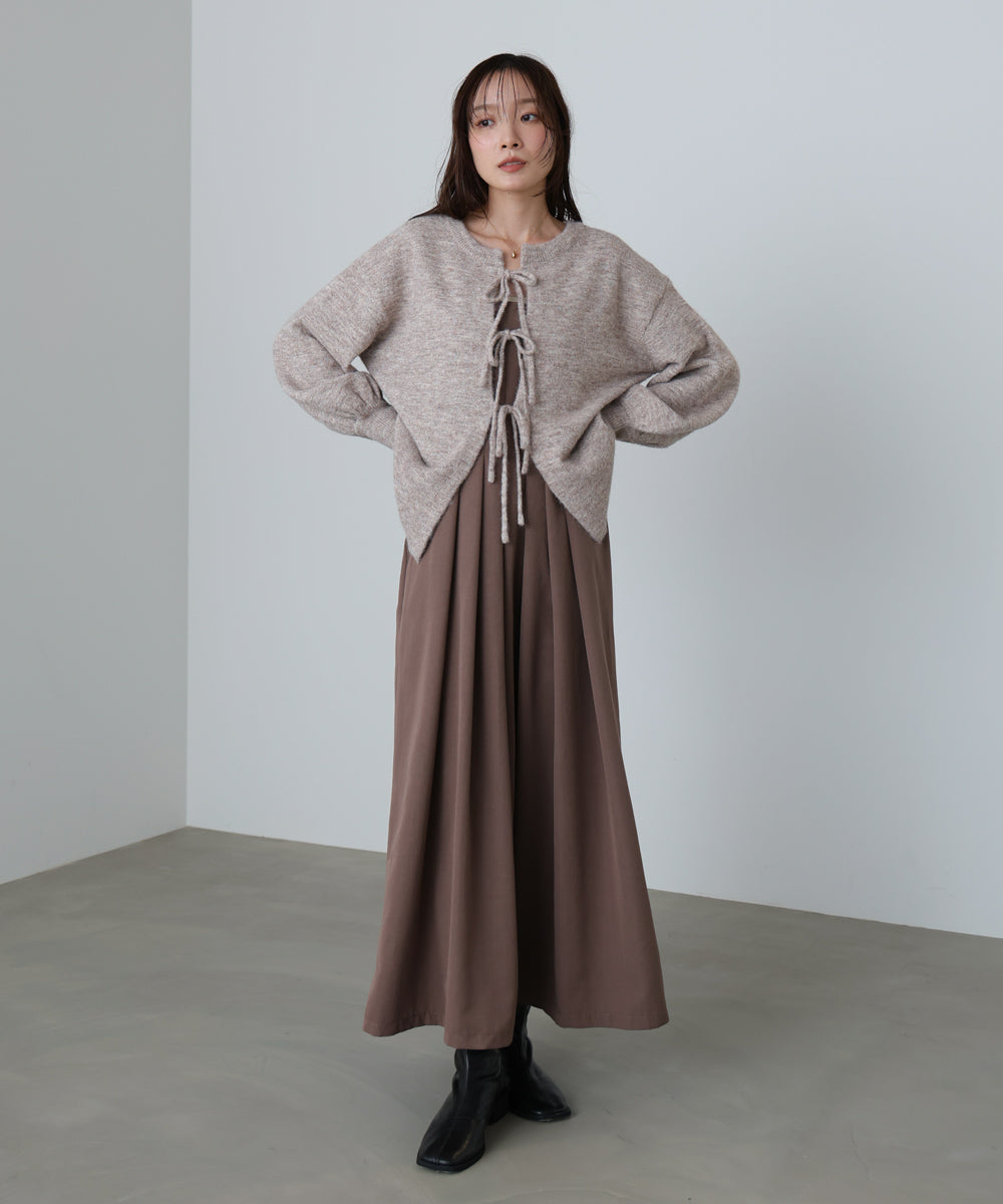 前後２ＷＡＹニットトップス＋タックキャミワンピース