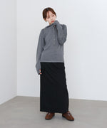 リブフーディーサムホール付カットトップス