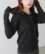 リブフーディーサムホール付カットトップス