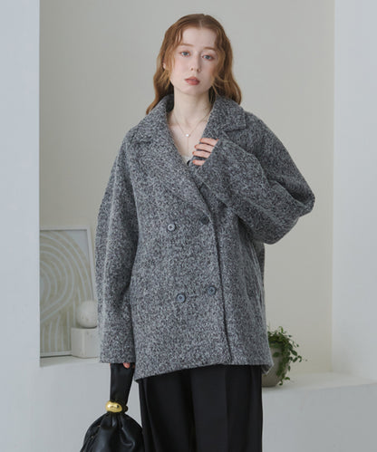 スリーブデザインハーフ丈コート