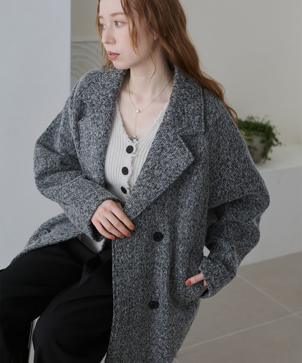 スリーブデザインハーフ丈コート