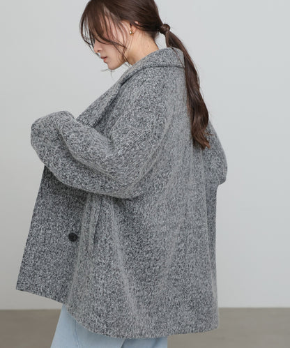 スリーブデザインハーフ丈コート