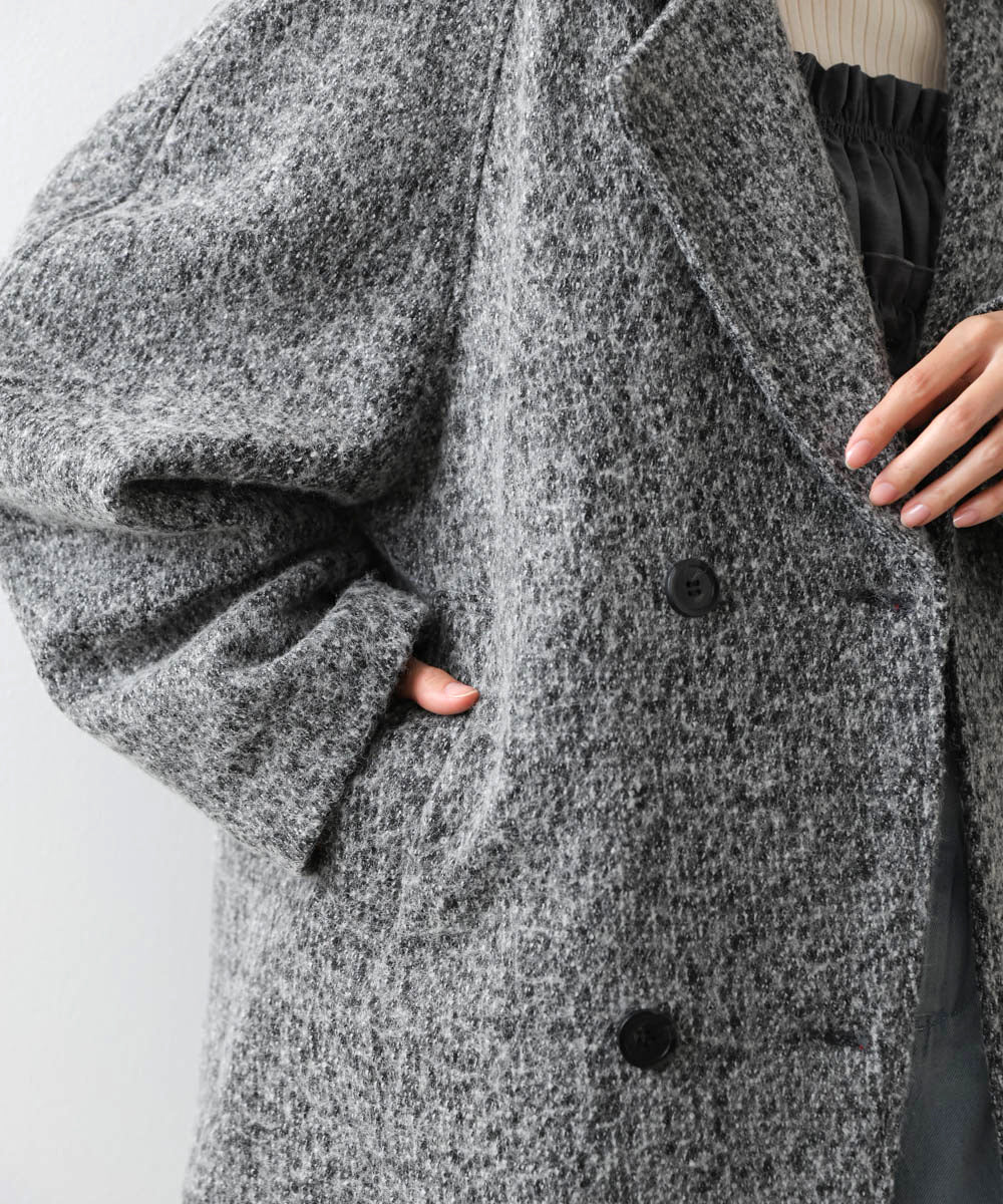 スリーブデザインハーフ丈コート