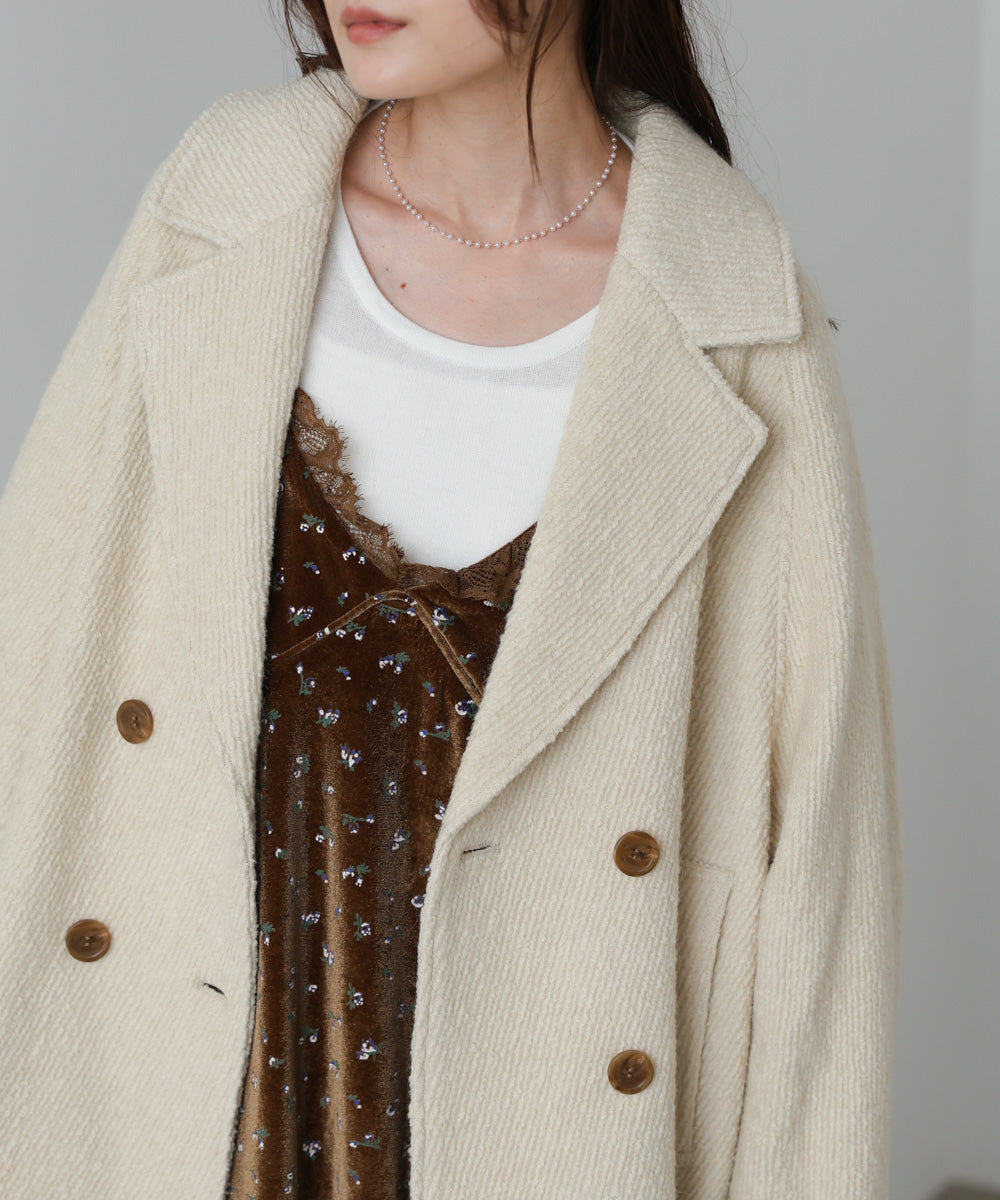 スリーブデザインハーフ丈コート