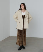 スリーブデザインハーフ丈コート