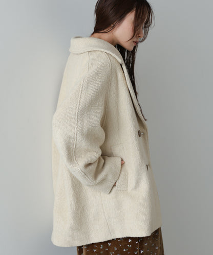 スリーブデザインハーフ丈コート