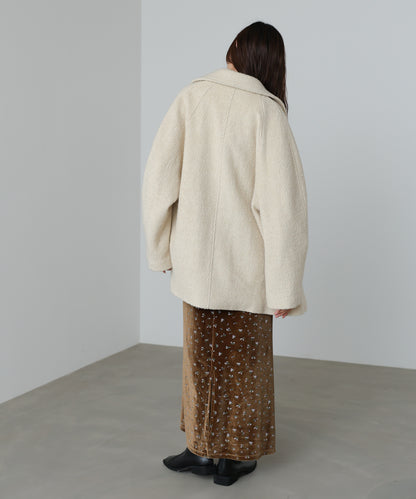 スリーブデザインハーフ丈コート