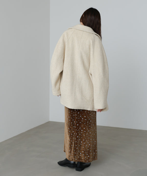 スリーブデザインハーフ丈コート