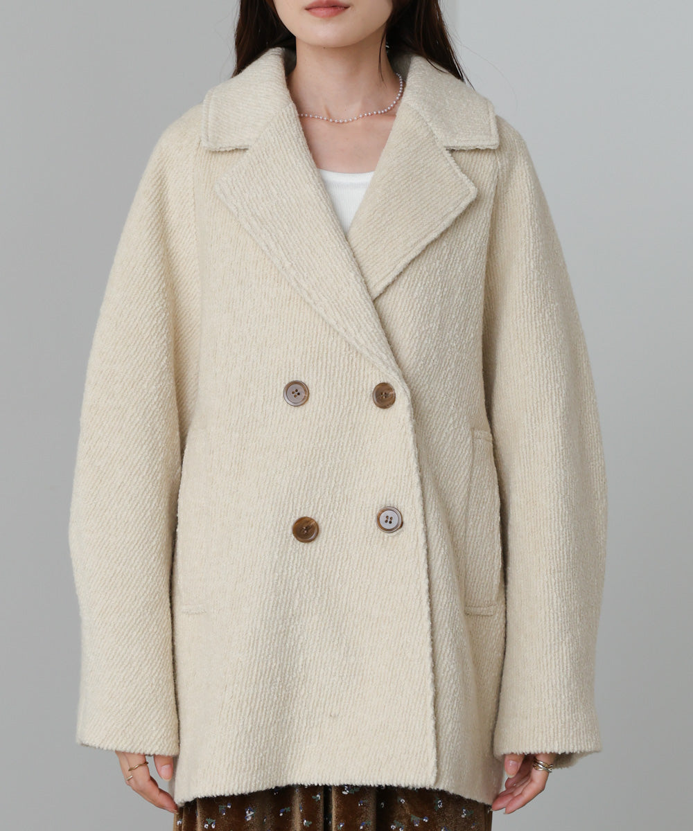 スリーブデザインハーフ丈コート