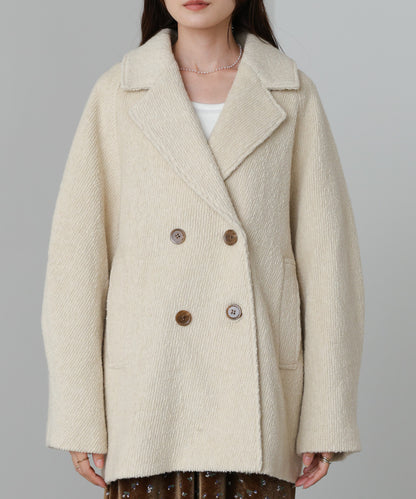 スリーブデザインハーフ丈コート