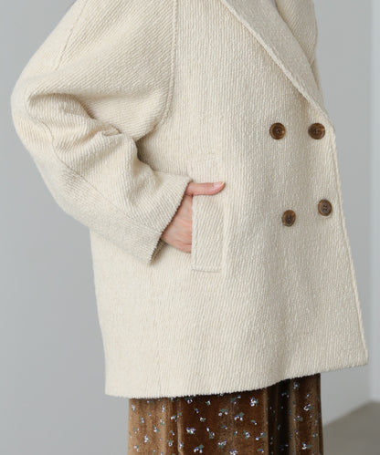 スリーブデザインハーフ丈コート