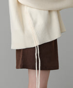 襟付きリブ切替サイドドロストニットトップス