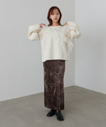 アシンメトリーフリルニットトップス