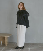 アシンメトリーフリルニットトップス