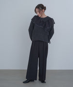 アシンメトリーフリルニットトップス