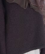 アシンメトリーフリルニットトップス