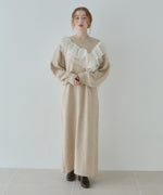 【S・M・Lサイズ】アシンメトリーフリルニットワンピース