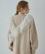 【S・M・Lサイズ】アシンメトリーフリルニットワンピース