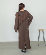 【S・M・Lサイズ】アシンメトリーフリルニットワンピース