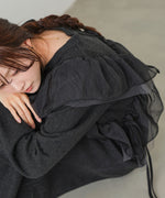 【S・M・Lサイズ】アシンメトリーフリルニットワンピース