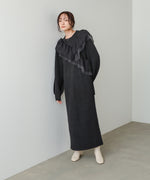 【S・M・Lサイズ】アシンメトリーフリルニットワンピース