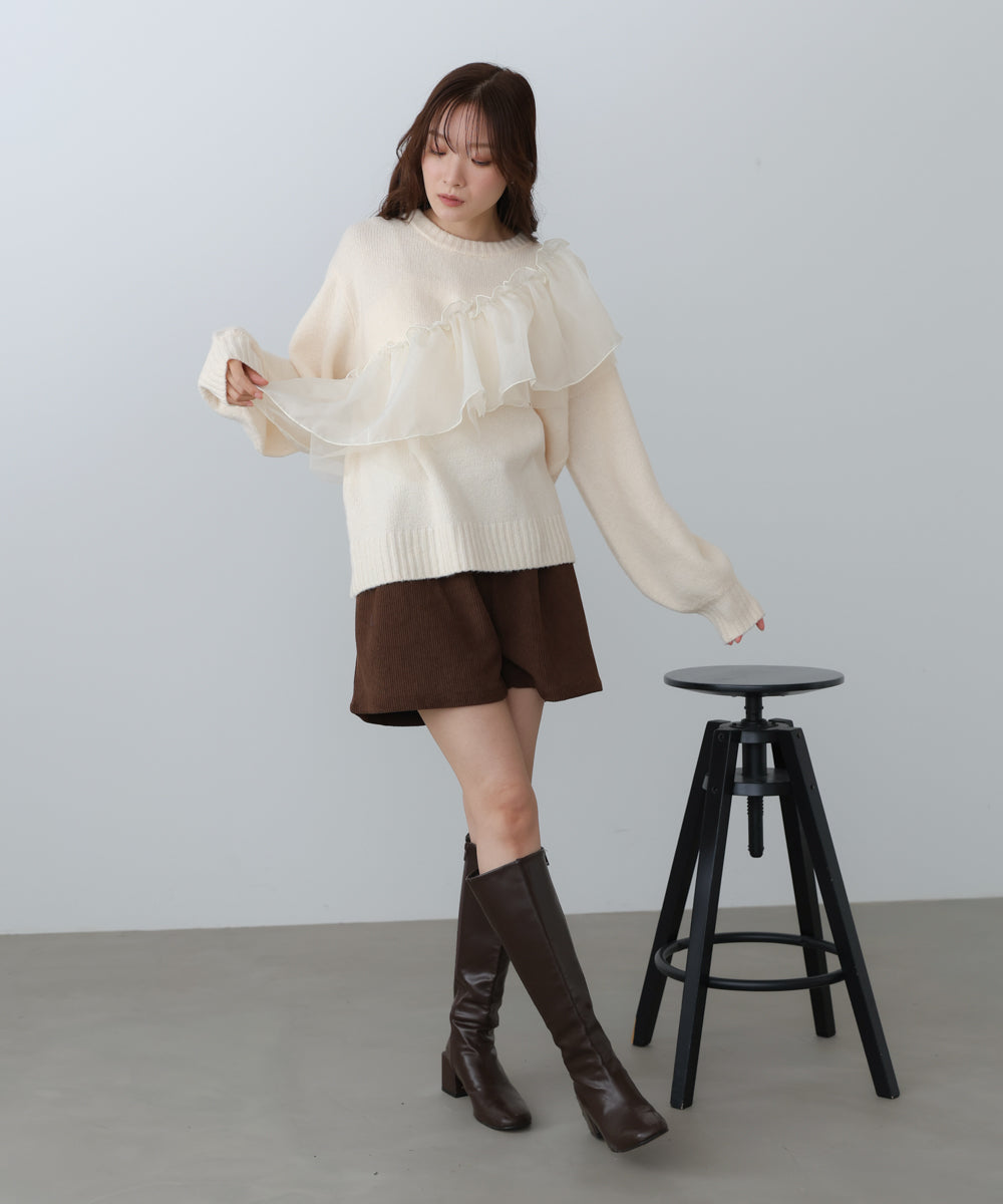 エニーウェイフリルニットトップス