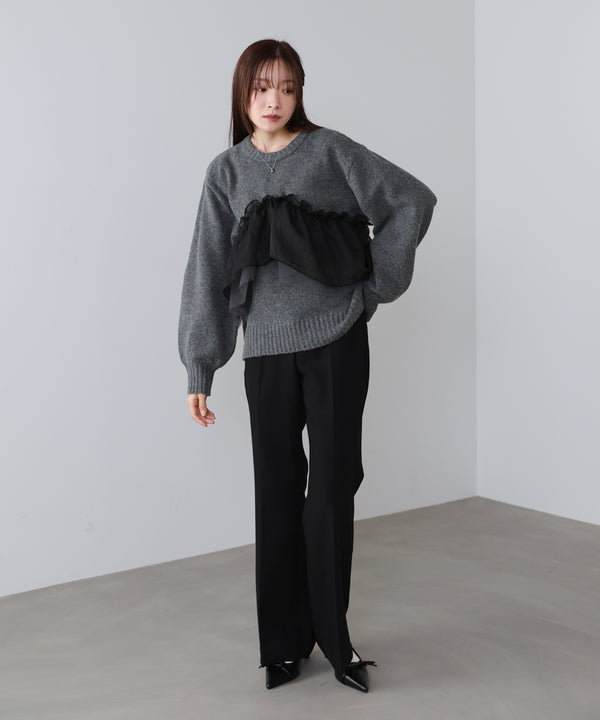 エニーウェイフリルニットトップス