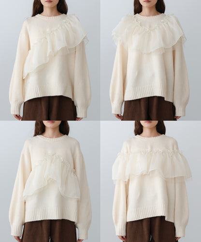 エニーウェイフリルニットトップス