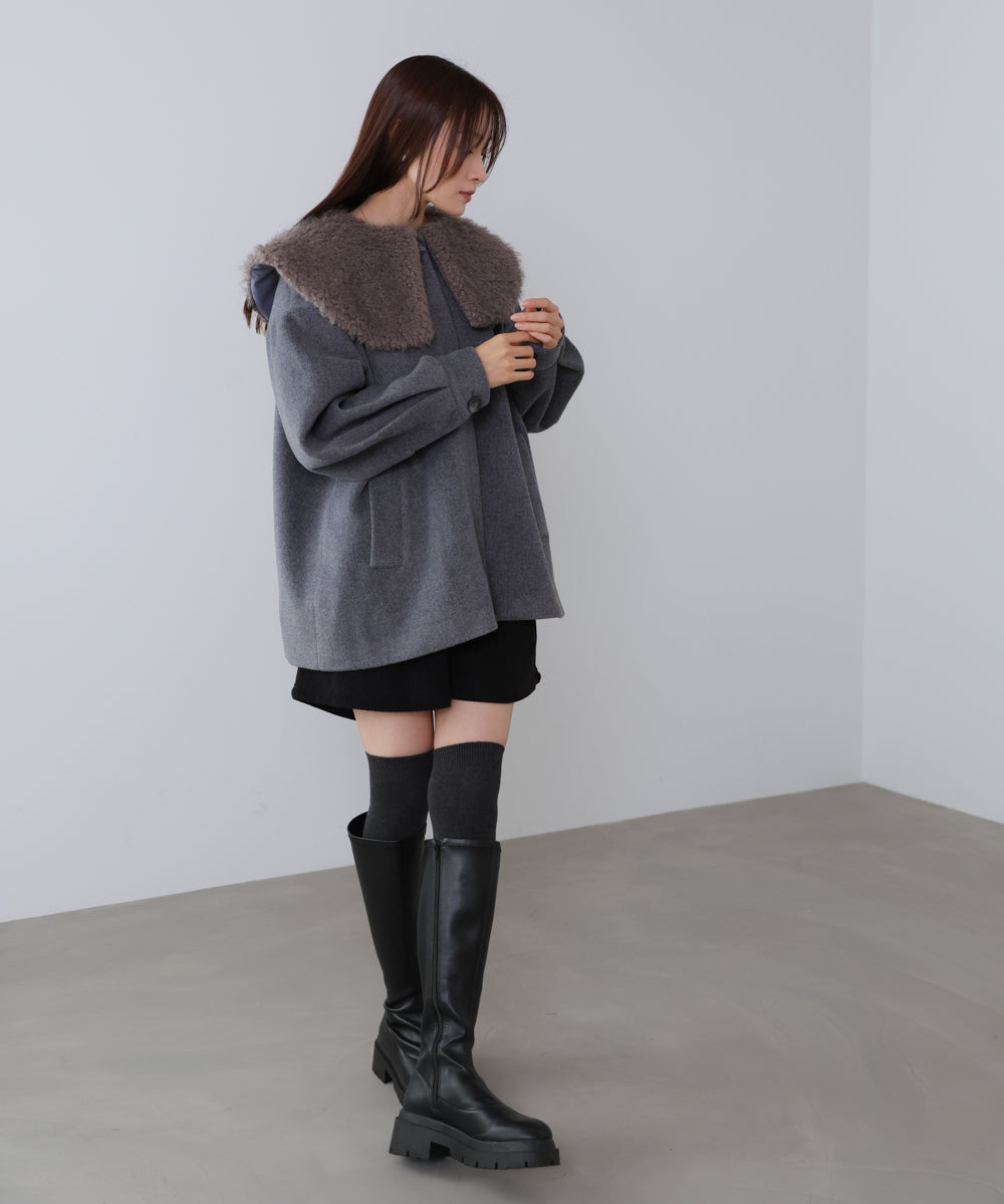 2WAYビッグカラーハーフコート