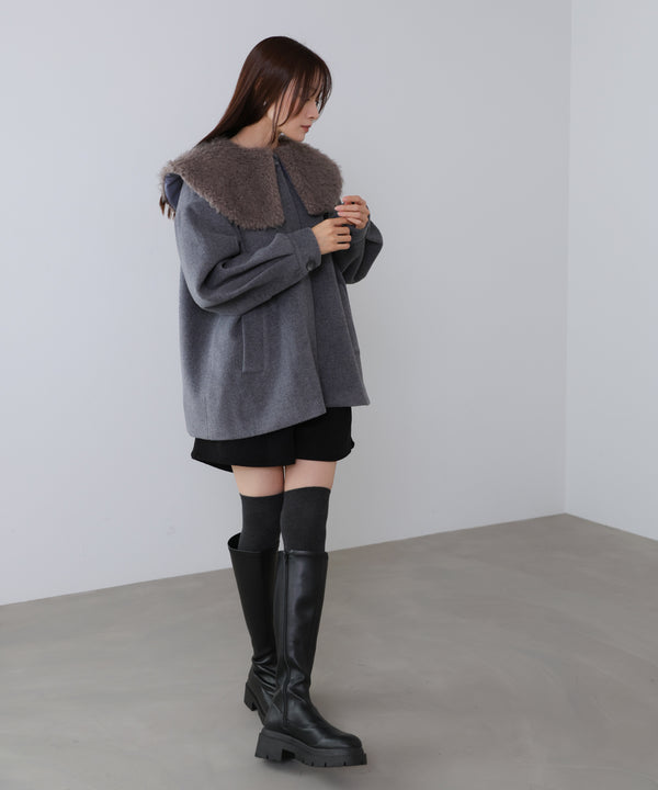 2WAYビッグカラーハーフコート