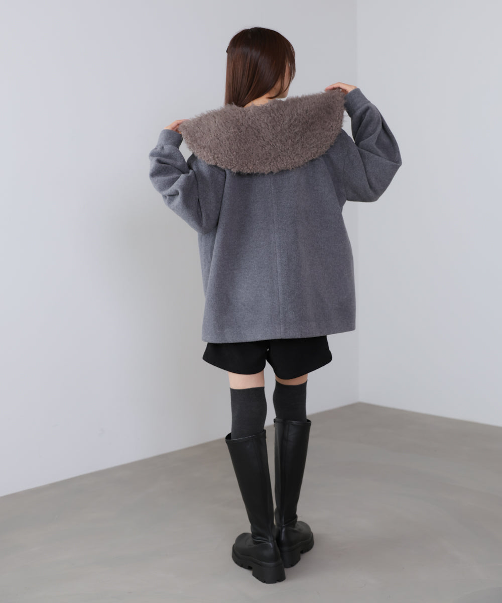 2WAYビッグカラーハーフコート