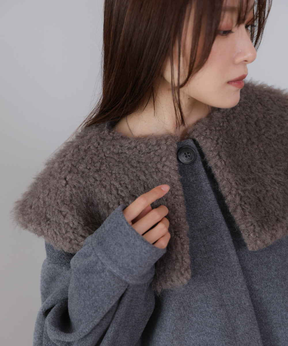 2WAYビッグカラーハーフコート